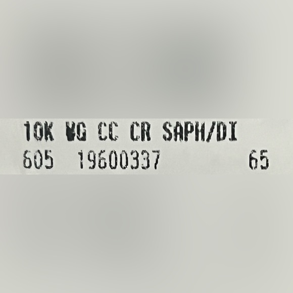 10K White Gold Ring with Sapphire Stone - Picture 4 of 6